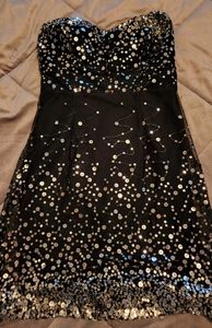 Sequin short strapless dress
